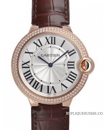 Cartier Ballon Bleu de Cartier 40mm Rose Or diamant WE902055 Montre Réplique