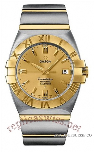 Omega Double Eagle Perpetual Calendar Quartz 1213.10.00 Hommes Montre Réplique