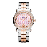 Réplique Chopard Happy Sport Medium 36mm or rose 18 carats et diamant en acier inoxydable