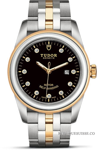 Tudor Glamour Date 31 Acier inoxydable / Or jaune / Diamant noir / Bracelet M53003-0008