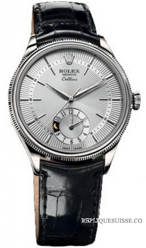 Rolex Cellini Dual Time blanc Or 50529 sbk Montre Réplique