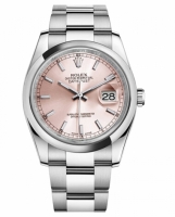 Réplique Rolex Datejust en acier bombe 36mm Lunette Rose Dial 116200 PSO