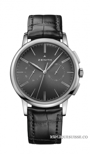 Zenith Elite chronographe Classique Bracelet en alligator noir 03.2270.4069 / 26.C493 Montres Copie