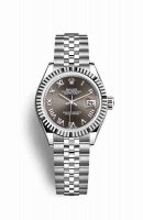 Copie Montre Rolex Datejust 28 Blanc Role ou Oystersteel Or blanc 18 carats Gris fonce Cadran m279174-0013