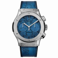 Copie Montre Hublot Classic Fusion Chronograph Berluti Scritto Ocean Blue 45mm 521.NX.050B.VR.BER18