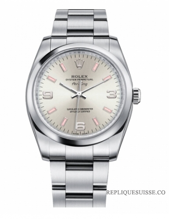 Réplique Rolex Air-King Domed Bezel argent cadran 114200 SPIO Montre Repl 114200 SPIO