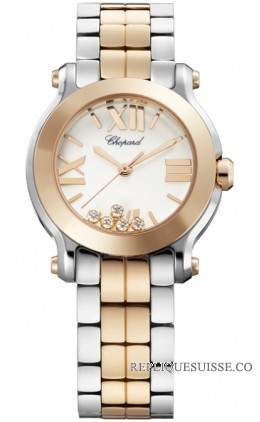 Chopard Happy Sport Two-tone Or/acier Mini montres pour dames 278509-6003
