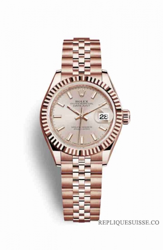 Copie Montre Rolex Datejust 28 18 carats Everose or 279175 Cadran Sundust m279175-0003