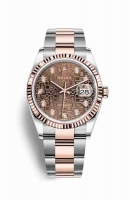 Copie Montre Rolex Datejust 36 Everose Roles ou Oystersteel 18 ct Everose or 126231 Chocolat Jubile design serti de diamants Cadran m126231-0026