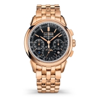 Patek Philippe Chronographe calendrier perpetuel Or rose / Noir / Bracelet 5270 / 1R-001 Montres Copie