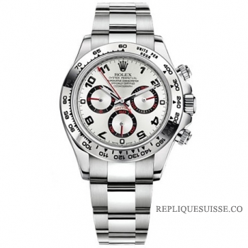 Rolex Daytona Silver Cadran Oyster Bracelet en or blanc 18 carats Réplique