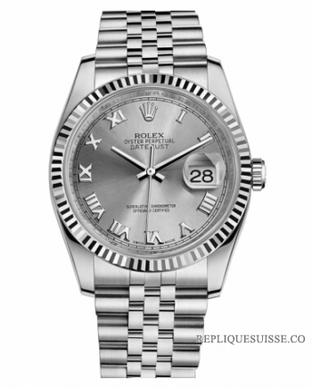 Réplique Rolex Datejust en acier de 36mm cadran argente jubile Bracelet f 116234 SRJ