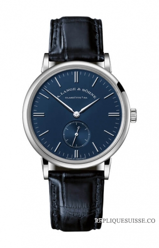 Copie Montre A. Lange & Sohne Saxonia 35 Or blanc/bleu 219.028