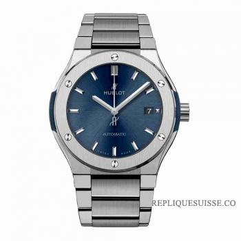 Copie Montre Hublot Classic Fusion Bleu Titane Bracelet 45mm 510.NX.7170.NX