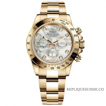 Rolex Daytona Mere de Perle Diamant Cadran Oyster Bracelet Mens Montre Réplique