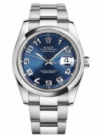 Réplique Rolex Datejust en acier bombe 36mm Lunette bleu cercle concentri 116200 BLCAO