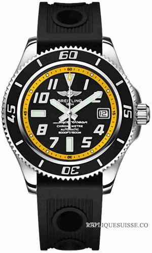 Breitling Superocean 42 Inoxydable acier Ocean Racer noir Montre Réplique