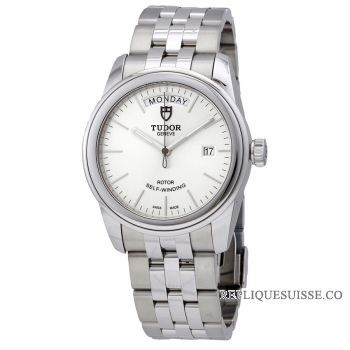 Tudor Glamour Day Date Acier Inoxydable / Jacquard Argent / Bracelet m56000-0005