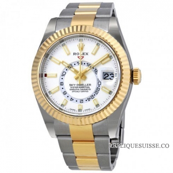 Réplique Rolex Sky-Dweller 326933 Champagne- Bleu-Noir Cadran vente