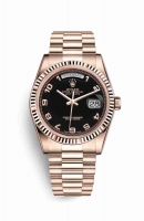 Copie Montre Rolex Day-Date 36 Or Everose 18 ct 118235 Cadran Noir m118235f-0018