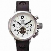 U-BOAT FlightDeck 50mm Tourbillon Blanc Dial noir cuir Montre Réplique