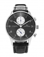 IWC Portugieser Chrono Automatique Acier Noir Montre Homme IW371404