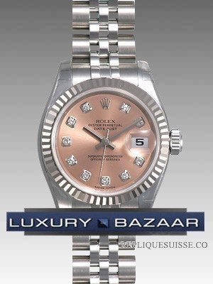 Rolex Datejust 179174 (Salmon Dial, Diamant Markers) Montre Réplique