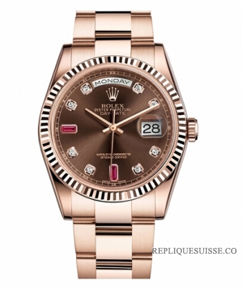 Rolex Day Date Rose Or Brown cadran 118235 CHODRO