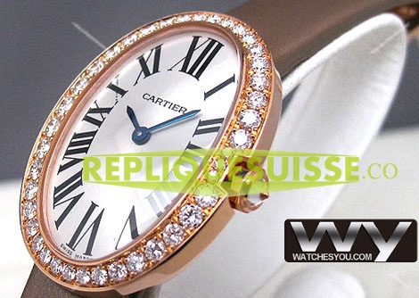 Cartier Baignoire Diamant 18kt Rose Or WB520004 Montre Réplique - Cliquez sur l'image pour la fermer