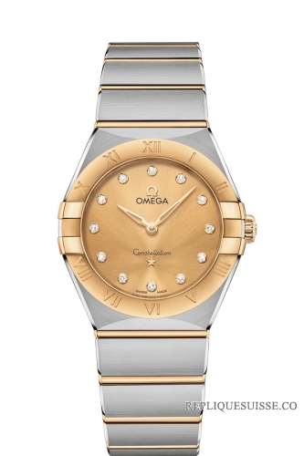 OMEGA Constellation Acier or jaune Diamants 131.20.28.60.58.001
