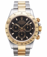 Réplique Rolex Daytona en acier et cadran or noir 116523 BKS