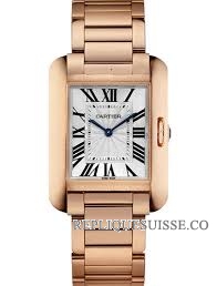 Cartier Tank Anglaise Argenteed Flinque Cadran montre Réplique Femme