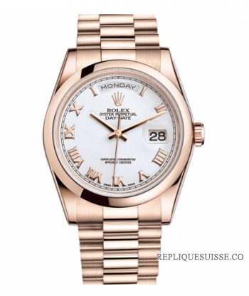 Rolex Day Date Rose Or blanc cadran 118205 WRP