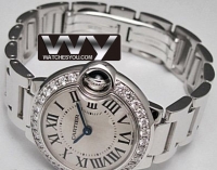 Cartier Ballon Bleu Diamants Or Dames WE9003Z3 Montre Réplique