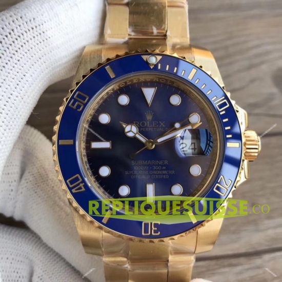Réplique Rolex Submariner Date Jaune or bleu Dial 116618LB - Cliquez sur l'image pour la fermer
