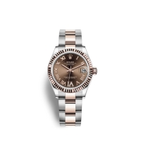 Rolex Datejust 31 Oystersteel or Everose 18 ct M278271-0003 Chocolat serti de diamants Cadran