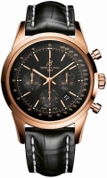 Breitling Transocean 01 Chronographe Red Or noir Croco Strap Montre Réplique