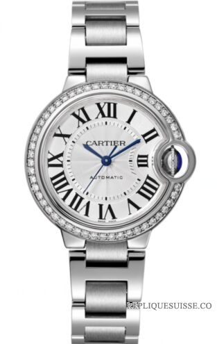 Cartier Ballon Bleu Cadran Argent Flinque Sunray Pour Femmes W4BB0016 Montres Copie