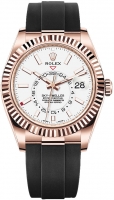 Rolex Sky-Dweller 18 ct Everose cadran blanc intense bracelet Oysterflex