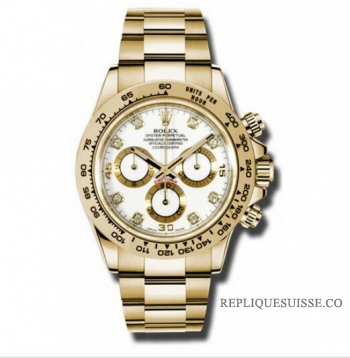 Réplique Rolex Cosmograph Daytona Blanc / 8 Diamants 2016 116508 116508wg