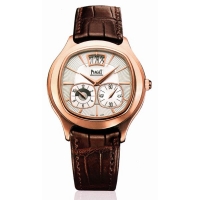 Piaget Emperador Automatique Cadran Argent Cuir Marron Hommes