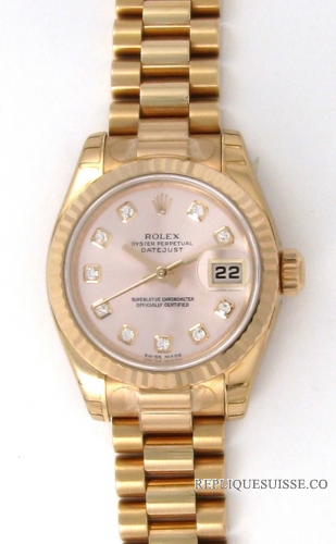 Rolex Datejust Lady Or 26mm Fluted President 179175 chdp Montre Réplique