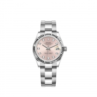 Rolex Datejust 31 Blanc Rolesor cadran serti de diamants Bracelet Oyster