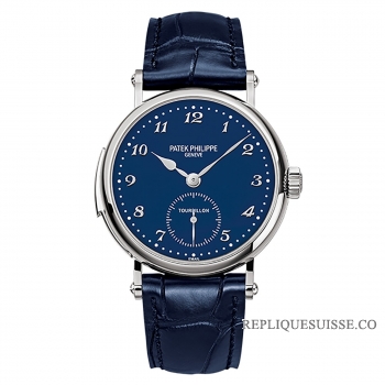 Patek Philippe Grand Complications 37mm email bleu arabe arabe or cuir cuir NEUF 5539G-010 Montres Copie