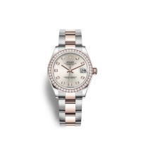 Rolex Datejust 31 Oystersteel Or Everose 18 ct M278381RBR-0015 Argent serti de diamants Cadran