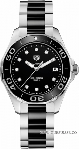 Copie Montre Tag Heuer Aquaracer Cadran Noir Diamant Dames WAY131C.BA0913