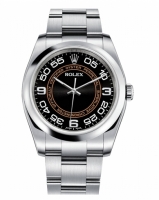 Rolex Oyster Perpetual No Date Acier inoxydable Noir & orange cadran 116000 BKORAO