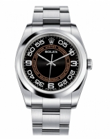 Rolex Oyster Perpetual No Date Acier inoxydable Noir & orange cadran 116000 BKORAO