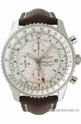 Breitling Navitimer World Inoxydable acier brun Strap A243 Montre Réplique