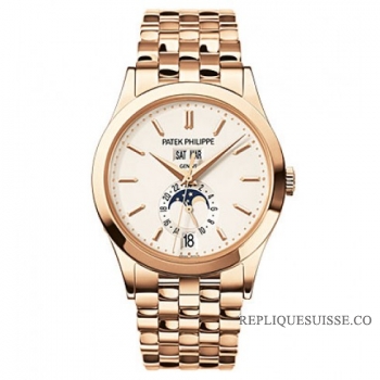 Calendrier annuel Patek Philippe avec cadran argente, or rose 18 carats 5396 / 1R-010 Montres Copie